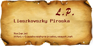 Lieszkovszky Piroska névjegykártya