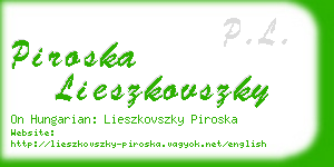 piroska lieszkovszky business card